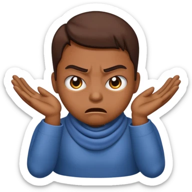 An emoji with their fingers wrapped around their neck and squeezing they looked mad sticker