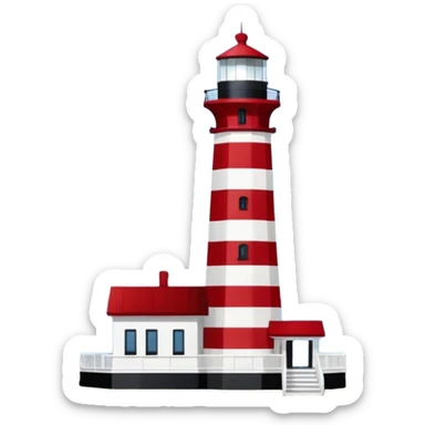 Seapines lighthouse Hilton head island. Octagonal with red and white broad horizontal stripes sticker