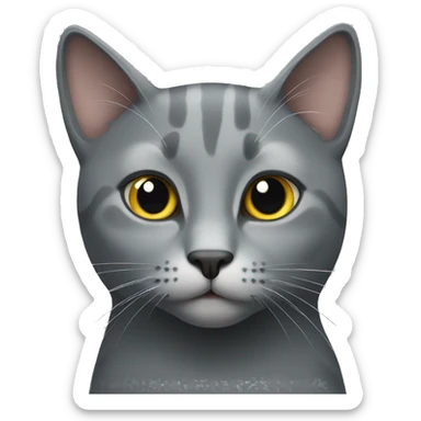 gray cat sticker