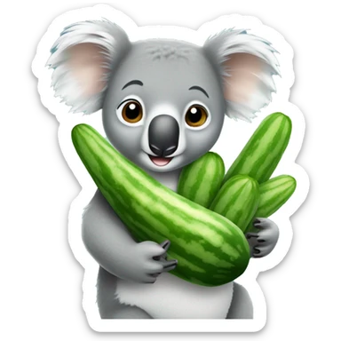Koala wearing cucumbers sticker