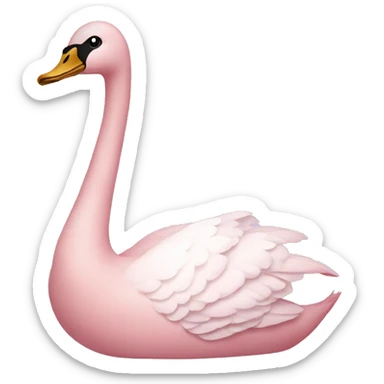 pastel pink swan sticker