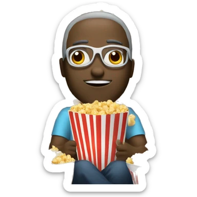Watching movie with pop corn  sticker