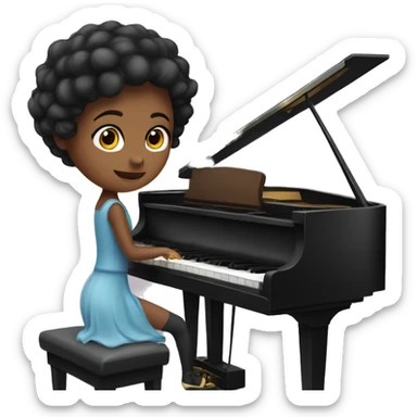Play piano girl sticker