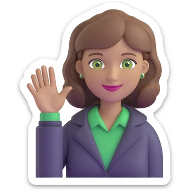 happy teacher with light brown hair and green eyes sticker