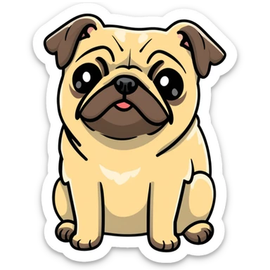Pug sad sticker