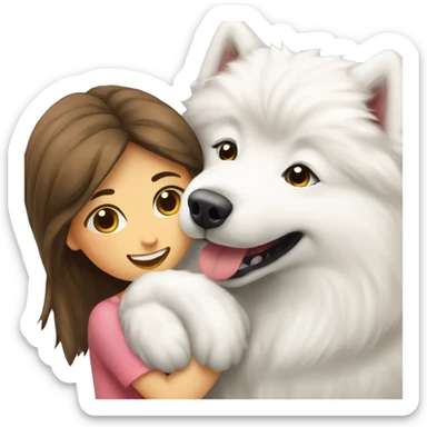 Samoyed in love with girl Samoyed  sticker