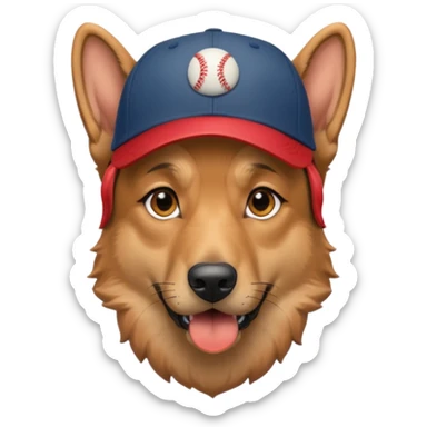 German shephard head with cap wore backwards  sticker