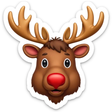Rudolph moose sticker