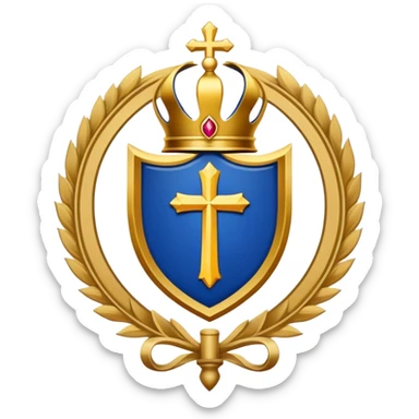 Bishop's emblem with a touch of dark blue sticker