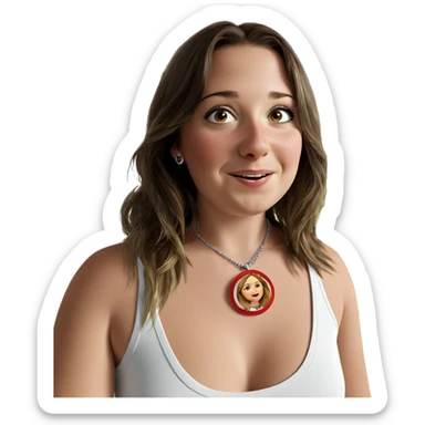 realistic girl with necklace sticker