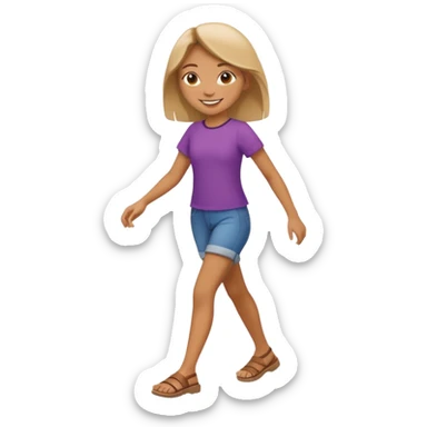 full body girl with walking  give me standing emoji too sticker