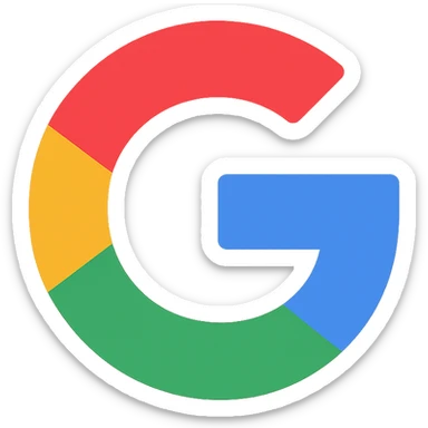 Google icon, flat color style, simple and recognizable sticker