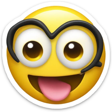 yellow emoji with heart eyes and tongue sticking out sticker