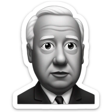realist black and white alfred hitchcock sticker
