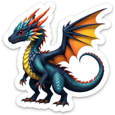 Dutch-Angel-Dragon-Grem2-Trico-Nargacuga-Salandit-Drudigon-fusion-animal-creature, full body  sticker
