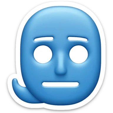 Blue "4" with thick outline and NO FACE sticker