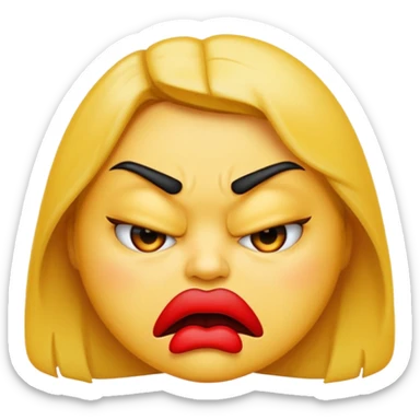 make an angry kissy emoji  sticker