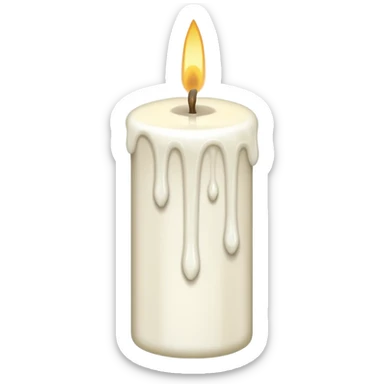Thin and long Candle dripping wax as if someone is holding it sticker