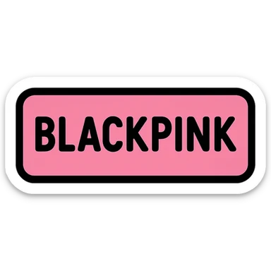 BLACKPINK-inspired object, black and pink colors, outlined and colorful icon design sticker