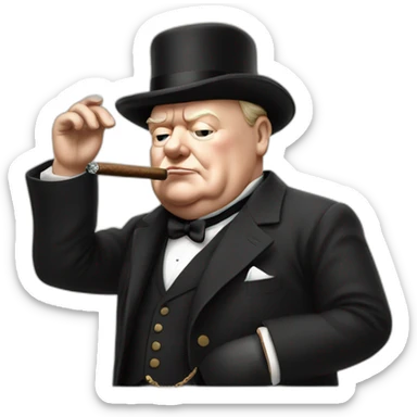Churchill who smoke a cigar  sticker