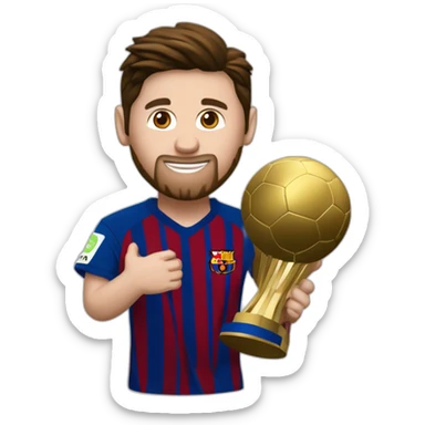 Messi qui gagne le ballon d’or sticker