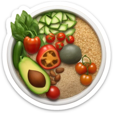 realistic bowl of healthy food sticker