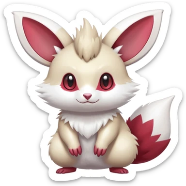 Shiny White Furry Furret-Minccino-Zangoose-Hybrid (Full body) sticker