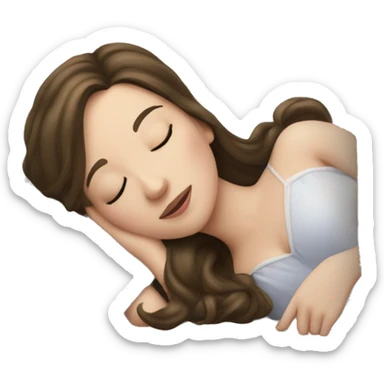 sleeping beauty brunette white girl with a silk pillow sticker