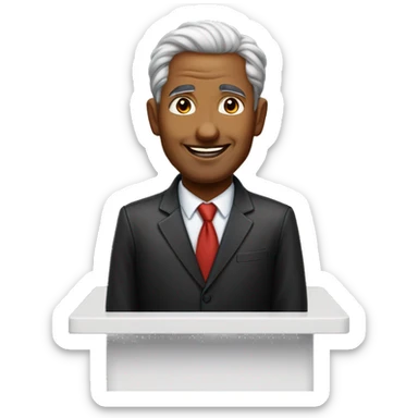 Homem de 54 anos 
Político e vereador 
Cabelos grisalhos com preto sticker