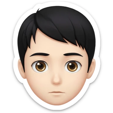 Anime style boy head sticker