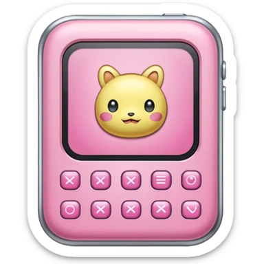 Tamagotchi ios app skeuomorphic, pink, details sticker