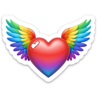 heart with rainbow wings sticker