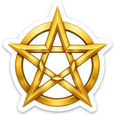 Pentagram with gold background  sticker