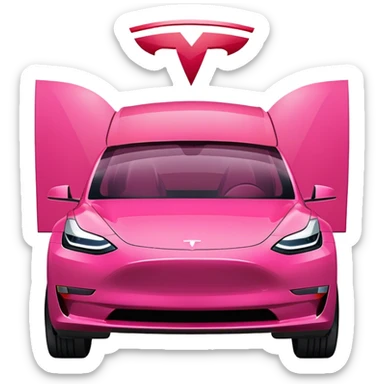 Pink Tesla model 3 DARK PINK  sticker