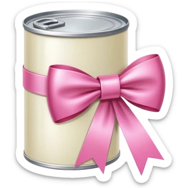 cream can with pink ribbon sticker