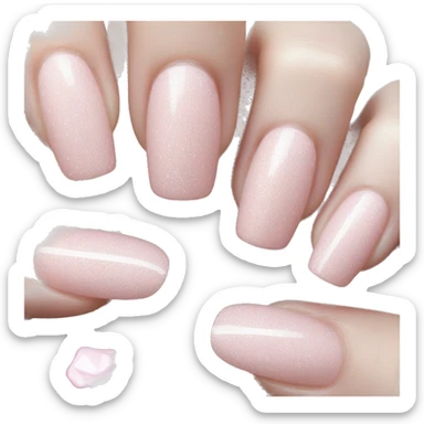 Light pink sparkly nails manicure sticker