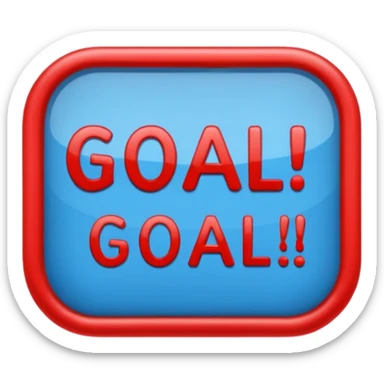 Word “Goal” sign comic style blue (#00A3E0) and red (#F9423A)  sticker