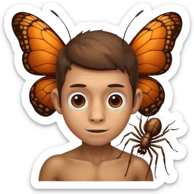 O garoto formiga ô cara de macaco braço de borboleta pernas de aranha e cu de mosquitode mosquito sticker