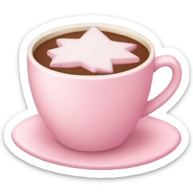 aesthetic Christmas pastel Pink cup of cocoa sticker