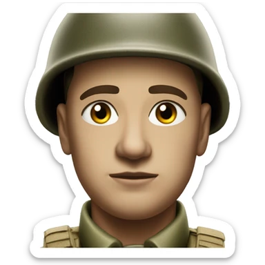 photorealistic serious soldier WW2 sticker