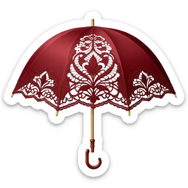 vintage lace umbrella dark red sticker