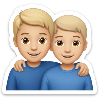 two kids light skin sticker