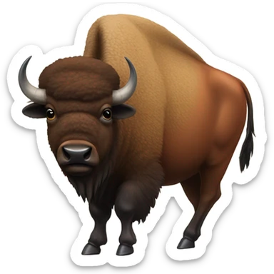 Bison with robin bird on its back sticker