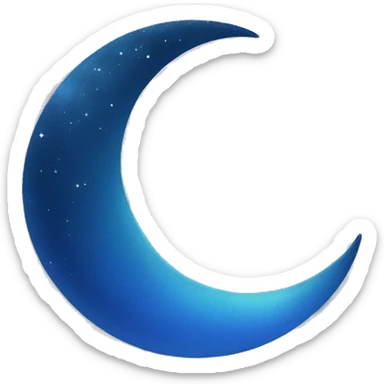 A Blue crescent moon  sticker