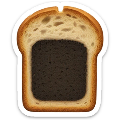 a glass with a slice of black bread on top sticker
