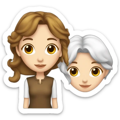 fille châtain clair qui fait un câlin avec une brune sticker