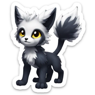 Anthro-Edgy-Cool-Dark-Contrast-Colors-Fantasy-Fur-Sona-Chibi-Shiny-Fakémon-Hybrid full body sticker