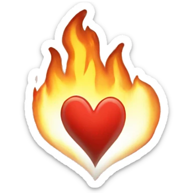 white burning heart sticker