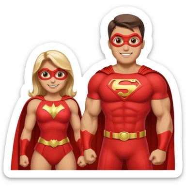 Superhero couple  sticker