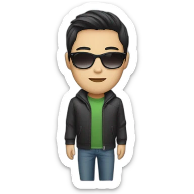 Japanese young man wearing sunglasses sticker